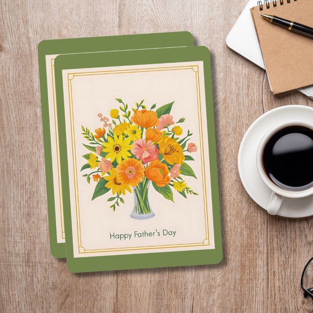 Cartes Pour Fêtes Annuelles Bonne Fête des pères Floral Bouquet Card (Happy Father's Day Floral Bouquet Card)