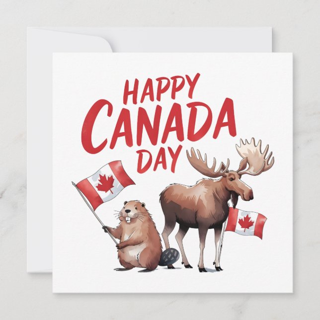 Cartes Pour Fêtes Annuelles Bonne fête du Canada (Devant)