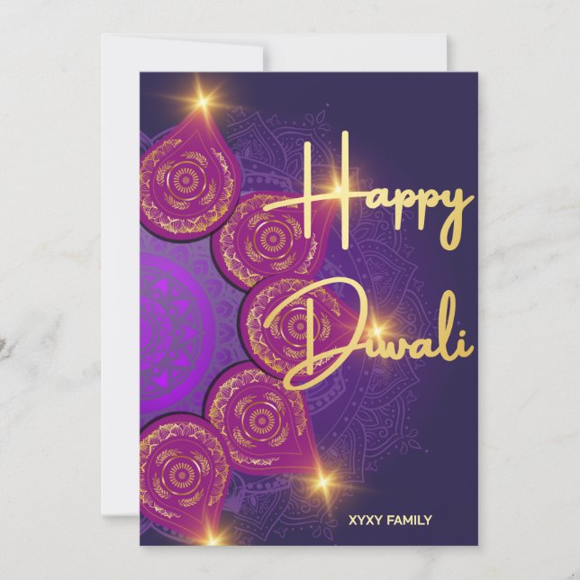 Cartes Pour Fêtes Annuelles Bonne fête indienne Diwali (Devant)