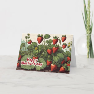 Cartes Pour Fêtes Annuelles Bonne Fraises de la Fête des Mères dans le jardin