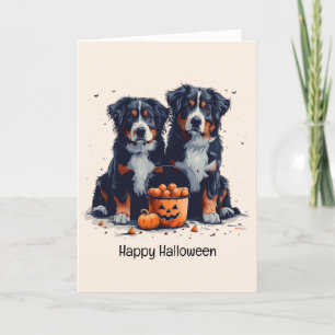 Cartes Pour Fêtes Annuelles Bonne Halloween Bernese Mountain Dogs Citrouille