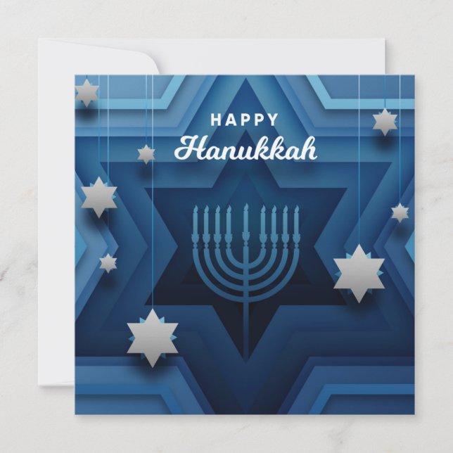 Cartes Pour Fêtes Annuelles Bonne Hanoukka (Devant)