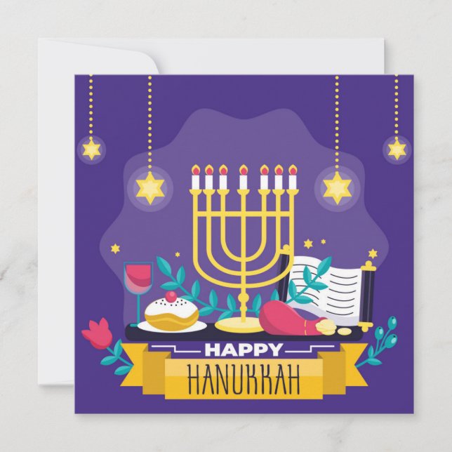 Cartes Pour Fêtes Annuelles Bonne Hanoukka (Devant)