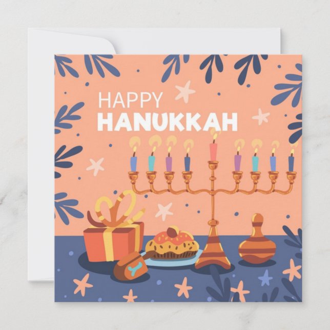 Cartes Pour Fêtes Annuelles Bonne Hanoukka (Devant)