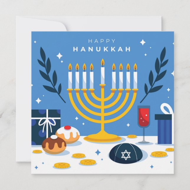 Cartes Pour Fêtes Annuelles Bonne Hanoukka (Devant)