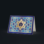 Cartes Pour Fêtes Annuelles Bonne Hanoukka. Étoile de David & Menorah<br><div class="desc">Bonne Hanoukka / Bonne Chanoukah. Gold Foil Star de David et Menorah conçoivent des Cartes de Voeux personnalisables. Cartes et cadeaux correspondants disponibles dans la catégorie Fêtes juives / Hanoukka de notre magasin.</div>