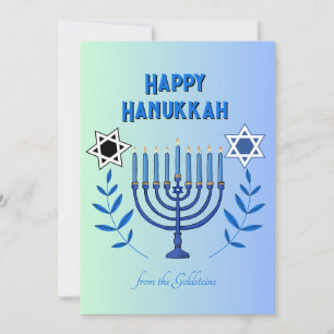 Cartes Pour Fêtes Annuelles Bonne Hanoukka Menorah Star de David Elegant