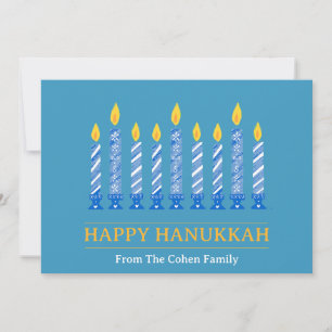 Cartes Pour Fêtes Annuelles Bonne Hanoukka Salutation aux chandelles simple