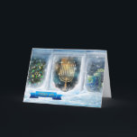 Cartes Pour Fêtes Annuelles Bonne Hanoukka. Scène de neige avec Menorah<br><div class="desc">Bonne Hanoukka en hébreu. Scène de neige avec Menorah Peinture Hanoukka Carte de voeux personnalisable en hébreu. Cartes et cadeaux correspondants disponibles dans la catégorie Fêtes juives / Hanoukka de notre magasin.</div>