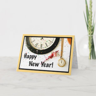 Cartes Pour Fêtes Annuelles Bonne horloge du Nouvel An