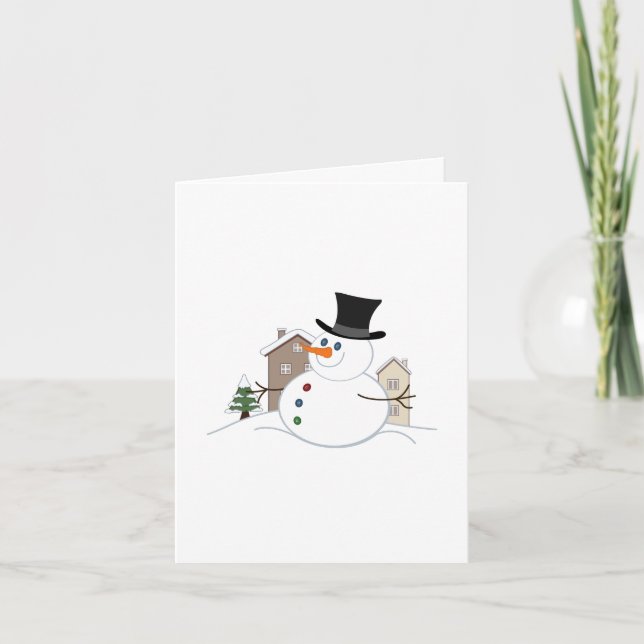 Cartes Pour Fêtes Annuelles Bonne illustration de Noël Snowman (Devant)