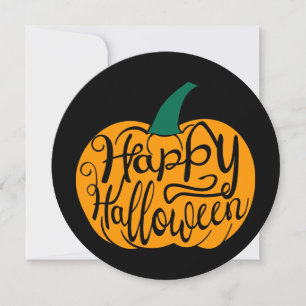 Cartes Pour Fêtes Annuelles Bonne lettre Halloween sur citrouille sculpté