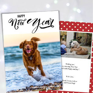 Cartes Pour Fêtes Annuelles BONNE NOUVELLE ANNÉE Photo minimaliste de script