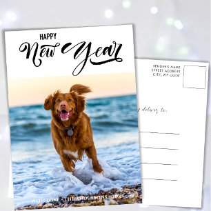 Cartes Pour Fêtes Annuelles BONNE NOUVELLE ANNÉE   Photo minimaliste de script