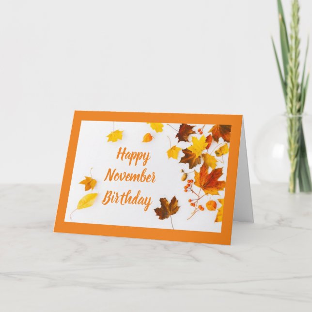 CARTES POUR FÊTES ANNUELLES BONNE "NOVEMBRE ANNIVERSAIRE" BEAUTUFL AUTOMNE (Devant)