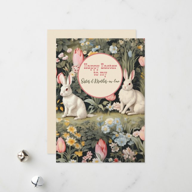 Cartes Pour Fêtes Annuelles Bonne Pâques à Soeur et beau-frère (Devant/Arrière en situation)