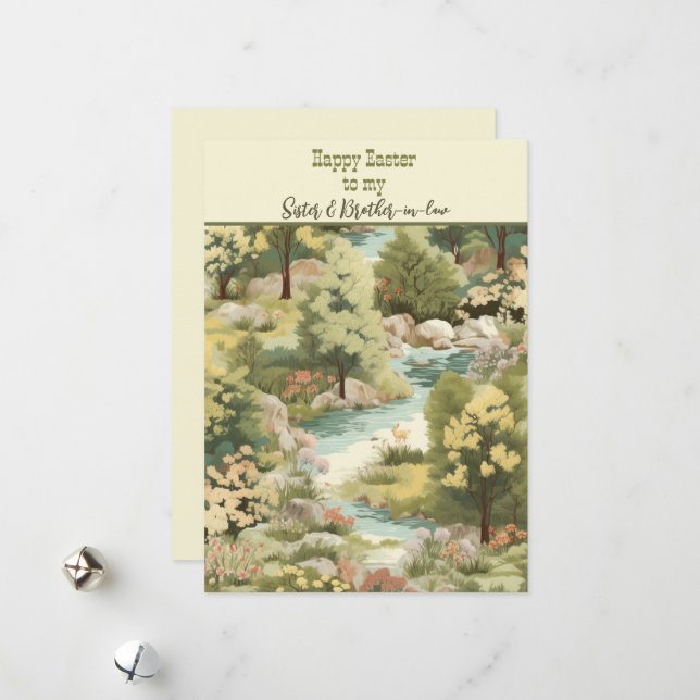 Cartes Pour Fêtes Annuelles Bonne Pâques à Soeur et beau-frère (Devant/Arrière en situation)