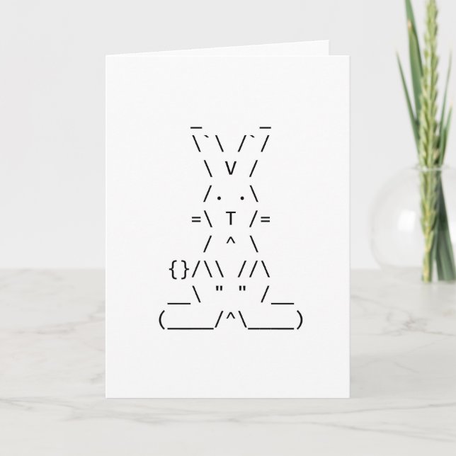 Cartes Pour Fêtes Annuelles Bonne Pâques ASCII Bunny Art (Devant)