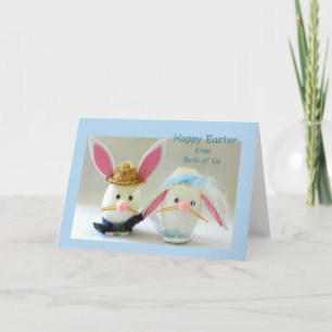 Cartes Pour Fêtes Annuelles Bonne Pâques de nous deux Bunny Couple