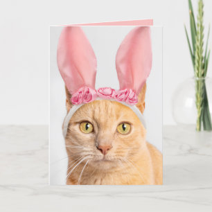 Cartes Pour Fêtes Annuelles Bonne Pâques pour tous Orange Tabby Chat à Bunny