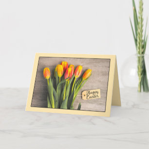 Cartes Pour Fêtes Annuelles Bonne Pâques Pour Toute Personne Tulipes Fraîches