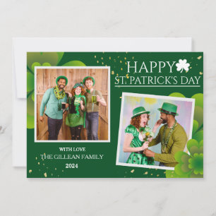 Cartes Pour Fêtes Annuelles Bonne photo de la famille Shamrock Jour de la Sain