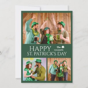 Cartes Pour Fêtes Annuelles Bonne photo de la famille Shamrock Jour de la Sain