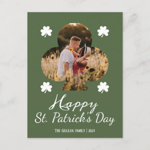 Cartes Pour Fêtes Annuelles Bonne photo de la famille Shamrock Jour de la Sain