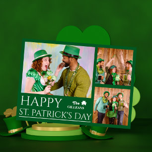 Cartes Pour Fêtes Annuelles Bonne photo de la famille Shamrock Jour de la Sain