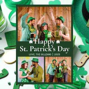 Cartes Pour Fêtes Annuelles Bonne photo de la famille Shamrock Jour de la Sain