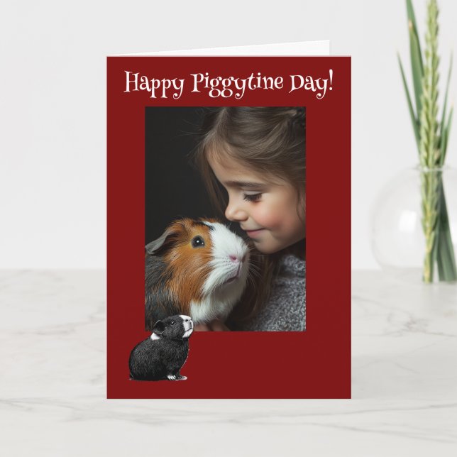 Cartes Pour Fêtes Annuelles Bonne Piggytine's Day Guinée Pig Valentine (Devant)