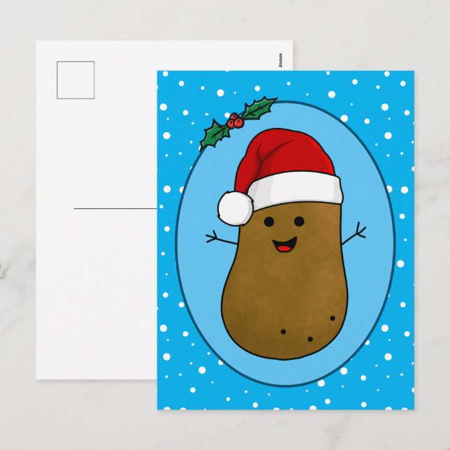Cartes Pour Fêtes Annuelles Bonne pomme de terre de Noël (Devant / Derrière)
