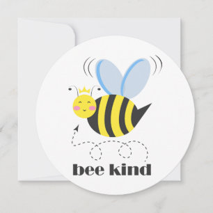 Cartes Pour Fêtes Annuelles Bonne princesse d'abeille avec couronne et slogan 