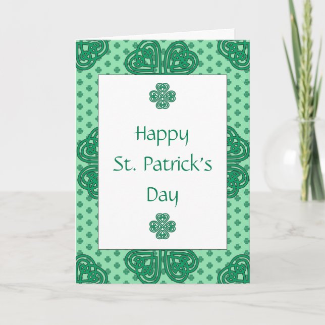 Cartes Pour Fêtes Annuelles Bonne Saint Patrick avec la bénédiction irlandaise (Devant)