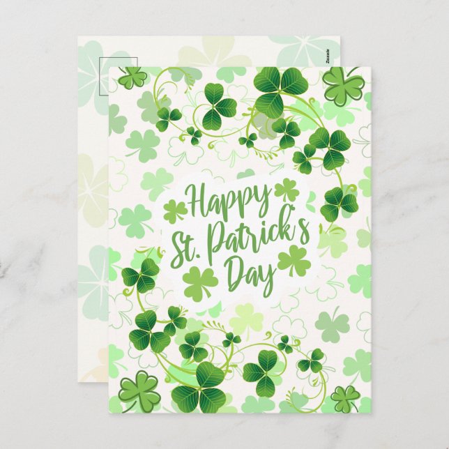 Cartes Pour Fêtes Annuelles Bonne Saint Patrick's Day Irish Blessings (Devant / Derrière)