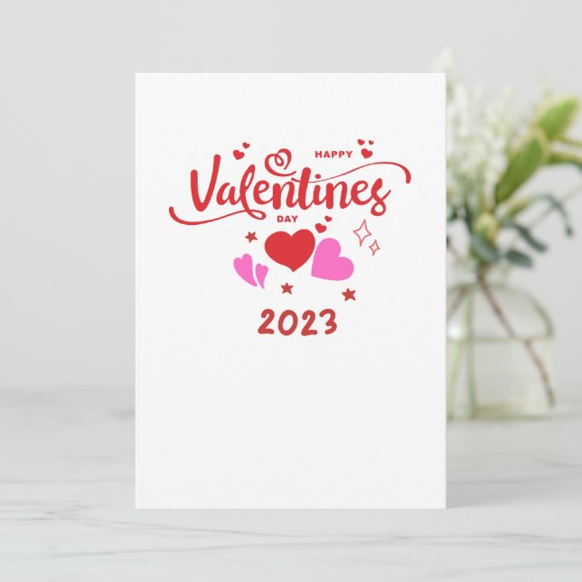 Cartes Pour Fêtes Annuelles Bonne Saint Valentin 2023 (Debout devant)