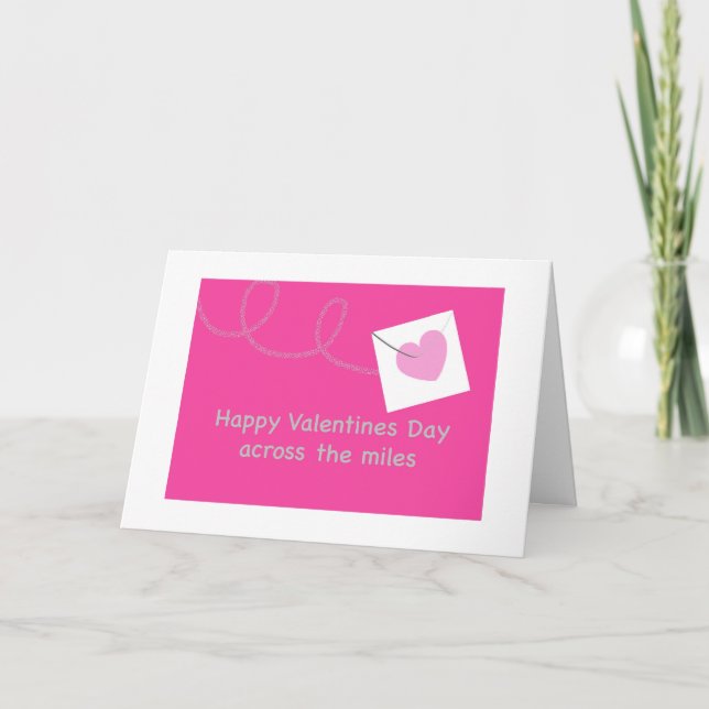 Cartes Pour Fêtes Annuelles Bonne Saint Valentin à travers les Miles coeur ros (Devant)