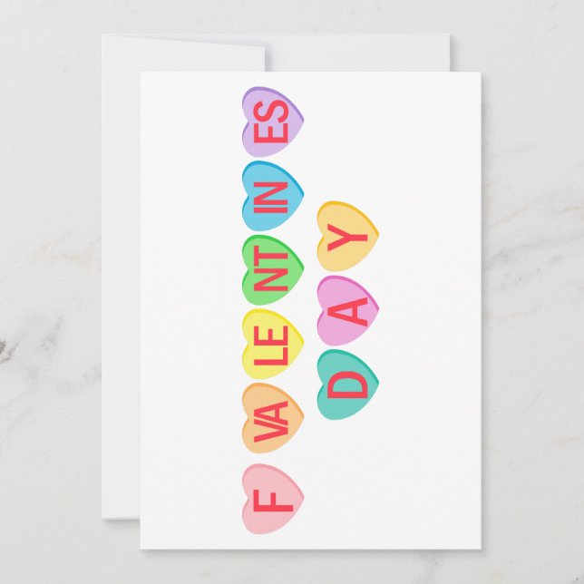 Cartes Pour Fêtes Annuelles Bonne Saint-Valentin - Bannière de cœurs en bonbon (Devant)