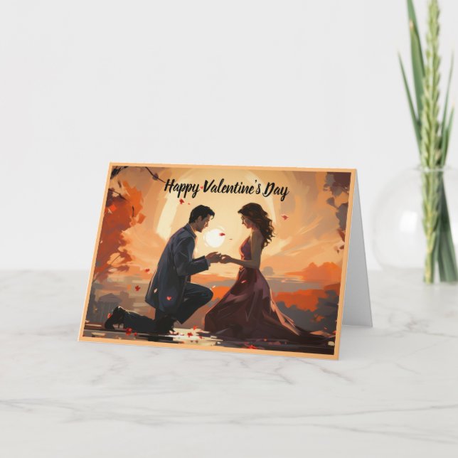 Cartes Pour Fêtes Annuelles Bonne Saint-Valentin couple (Devant)