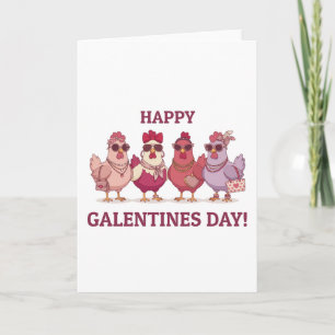 Cartes Pour Fêtes Annuelles Bonne Saint-Valentin les filles Équipe Poule Drôle