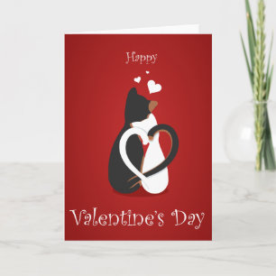Cartes Pour Fêtes Annuelles Bonne Saint Valentin noir & blanc Kitties