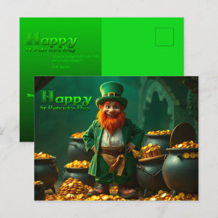 Cartes Pour Fêtes Annuelles Bonne St Patrick's Day Leprechaun HPostC01