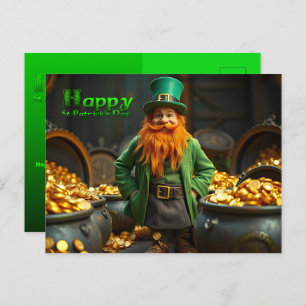 Cartes Pour Fêtes Annuelles Bonne St Patrick's Day Leprechaun HPostC06