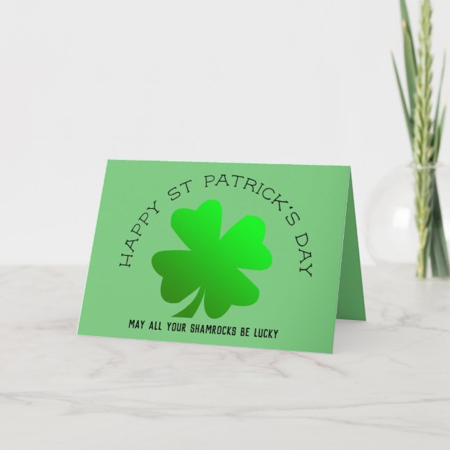 Cartes Pour Fêtes Annuelles Bonne St Patrick's Day shamrock chanceux personnal (Devant)