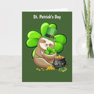 Cartes Pour Fêtes Annuelles Bonne St. Patrick's Day Sloth holiday Card