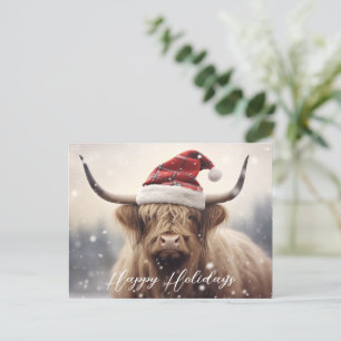 Cartes Pour Fêtes Annuelles Bonne vache de vacances dans un budget de Santa Ha