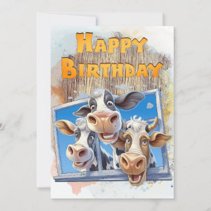 Cartes Pour Fêtes Annuelles Bonne Vache Joyeuse Anniversaire