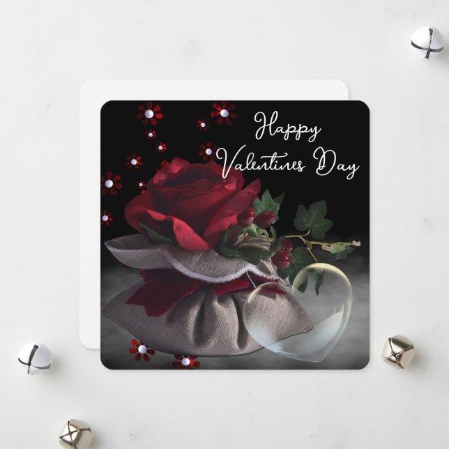 Cartes Pour Fêtes Annuelles Bonne Valentines Day Holiday Card (Devant/Arrière en situation)