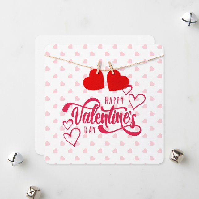 Cartes Pour Fêtes Annuelles Bonne Valentines Day Holiday Card (Devant/Arrière en situation)