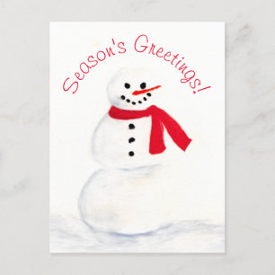 Cartes Pour Fêtes Annuelles Bonnes Fêtes Aquarelle Snowman Fun